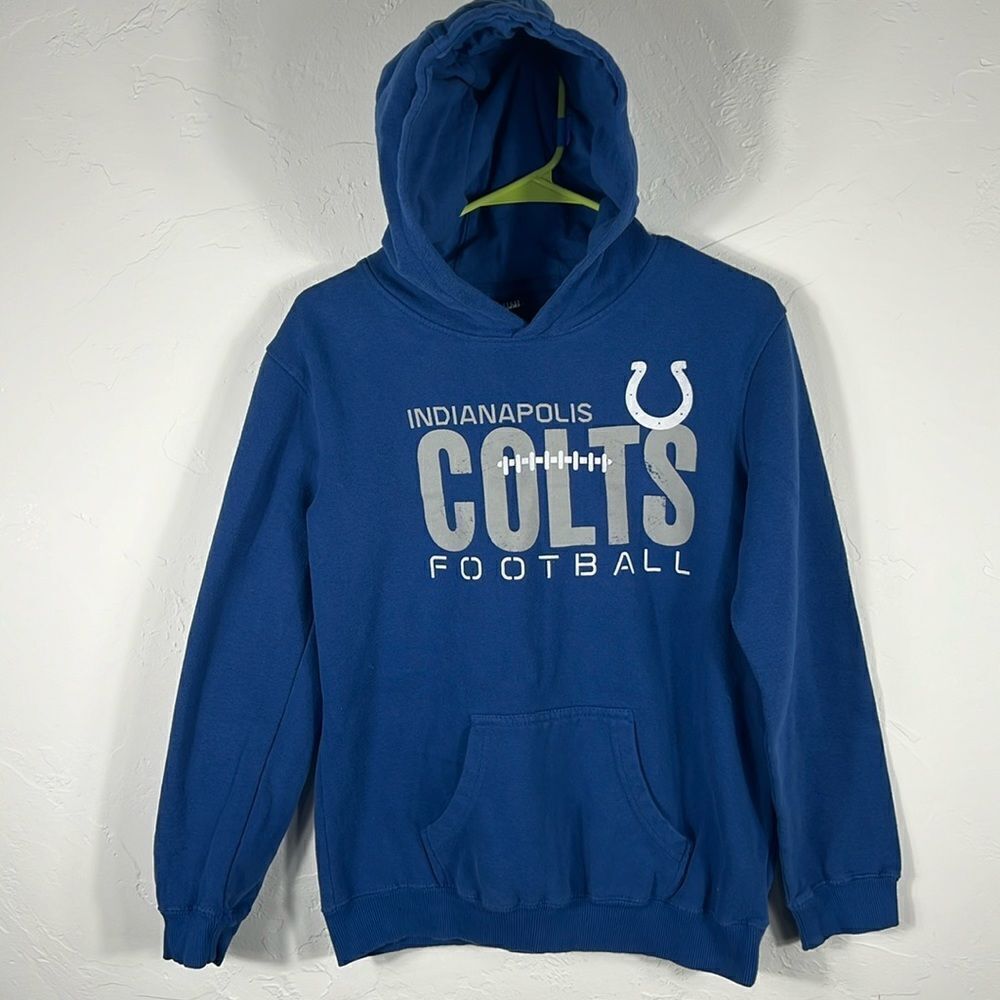 🔥 Vintage INDIANAPOLIS COLTS NFL HOODIE Sweatshirt- Youth Sz Large -‎ EXCELLENT